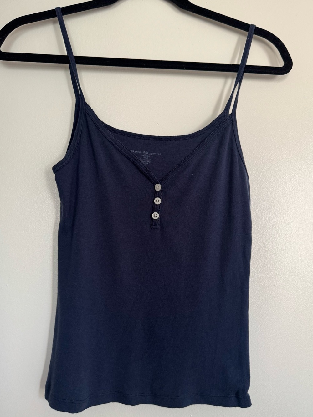 Brandy Melville Henley Tank- navy blue